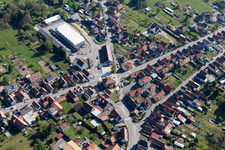 Gumbrechtshoffen in the state Bas-Rhin, France viewn from the air
