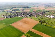 Uttenhoffen in the state Bas-Rhin, France viewn from the air