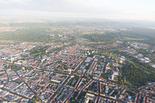 Aerial photograpy of Brauerstr in the district Südweststadt in Karlsruhe in the state Baden-Wuerttemberg, Germany