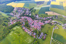 Aerial view of District Zell in Üchtelhausen in the state Bavaria, Germany