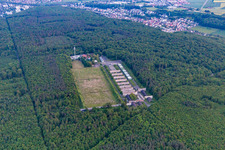 Aerial view of Forest restaurant Schieshaus on Heeresstr in Schweinfurt in the state Bavaria, Germany