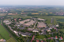 Aerial photograpy of Schweinfurt, Niederwerrn former US airfield/barracks in Geldersheim in the state Bavaria, Germany
