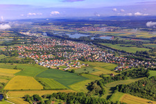 View of the town on the Regnits from the southeast in Bischberg in the state Bavaria, Germany