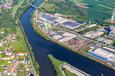 Regnitz Harbor Rheinstr in the district Gaustadt in Bamberg in the state Bavaria, Germany