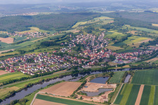 Village on the river bank areas of the Main river in Viereth-Trunstadt in the state Bavaria, Germany