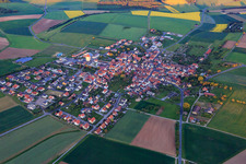 Village - view from the northwest in the district Greßthal in Wasserlosen in the state Bavaria, Germany
