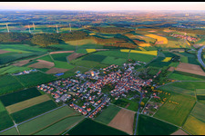 Aerial view of Village - view from the northwest in the district Greßthal in Wasserlosen in the state Bavaria, Germany