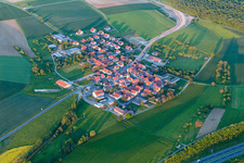 Aerial view of District Rütschenhausen in Wasserlosen in the state Bavaria, Germany