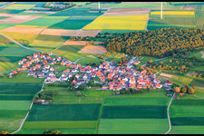 Village - view from the north in the district Kaisten in Wasserlosen in the state Bavaria, Germany