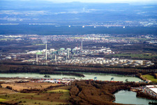 Oil refinery Karlsruhe from the west in the district Knielingen in Karlsruhe in the state Baden-Wuerttemberg, Germany