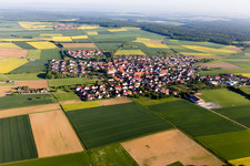 Aerial view of From the southeast in the district Hesselbach in Üchtelhausen in the state Bavaria, Germany