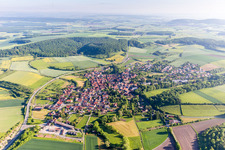 Town View of the streets and houses of the residential areas in the district Oberlauringen in Stadtlauringen in the state Bavaria, Germany