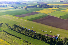 Aerial view of Aero Club Bad Königshofen in the district Merkershausen in Bad Königshofen im Grabfeld in the state Bavaria, Germany