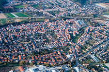 Town View of the streets and houses of the residential areas in Dudenhofen in the state Rhineland-Palatinate
