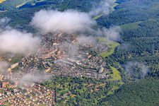 View of the town from the south under clouds in the district Deutschhof in Schweinfurt in the state Bavaria, Germany