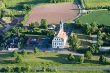 Aerial view of Pilgrimage church in the district Limbach in Eltmann in the state Bavaria, Germany