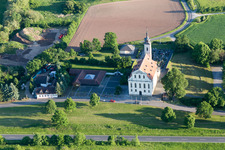 Aerial photograpy of Pilgrimage church in the district Limbach in Eltmann in the state Bavaria, Germany