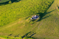 Statue of Mary on the megalithic hill in the district Schönbach in Ebelsbach in the state Bavaria, Germany