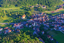 Aerial photograpy of Castle Gleisenau with castle church in the district Gleisenau in Ebelsbach in the state Bavaria, Germany