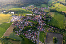 Town View of the streets and houses of the residential areas in Rentweinsdorf in the state Bavaria, Germany