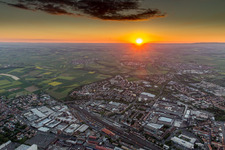 Sunset over the countryside von Mainfranken in Schweinfurt in the state Bavaria, Germany