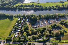 Marina and motorhome parking in the district Garstadt in Bergrheinfeld in the state Bavaria, Germany