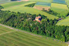 Klingenberg Castle in Wipfeld in the state Bavaria, Germany out of the air