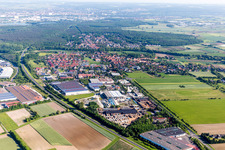 Industrial estate and company settlement Am Kloessberg in Schwebheim in the state Bavaria, Germany