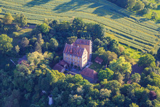 Klingenberg Castle in Wipfeld in the state Bavaria, Germany seen from above