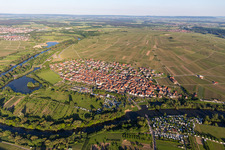 Nordheim am Main in the state Bavaria, Germany seen from above