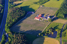 Aerial view of Behringer Winery in Abtswind in the state Bavaria, Germany