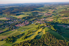 Aerial view of Burgwindheim in the state Bavaria, Germany