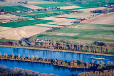 Aerial view of Herrenteich Airfield in Hockenheim in the state Baden-Wuerttemberg, Germany