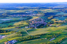 Village overview from the southwest in the district Dankenfeld in Oberaurach in the state Bavaria, Germany