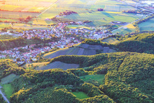 Village view with vineyards from the east in the district Zell am Ebersberg in Knetzgau in the state Bavaria, Germany