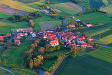 Village overview from the north in the district Falkenstein in Donnersdorf in the state Bavaria, Germany