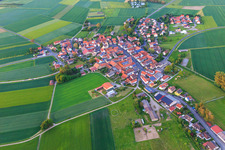 Village view from the west in the district Dürrfeld in Grettstadt in the state Bavaria, Germany