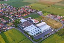 Northeast industrial park with OTG Warehouse and Freight Office GmbH & Co. KG and Metallbau Heilmann GmbH in Grettstadt in the state Bavaria, Germany