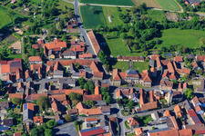 Aerial view of Castle Sulzheim on the edge of the village in Sulzheim in the state Bavaria, Germany