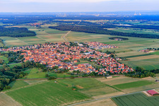 View of the town from the northwest in Steinweiler in the state Rhineland-Palatinate, Germany