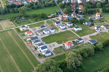 Aerial view of Offenbach an der Queich in the state Rhineland-Palatinate, Germany