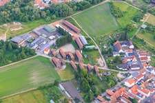 Aerial view of Tobacco shovels at Bruchgasse with C2 Umwelttechnik Michael Trauth eK in Herxheim bei Landau in the state Rhineland-Palatinate, Germany