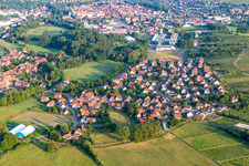 Drone image of District Altenstadt in Wissembourg in the state Bas-Rhin, France