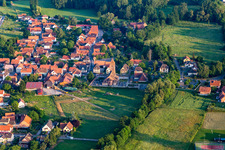 Aerial view of Saint-Ulrich in the district Altenstadt in Wissembourg in the state Bas-Rhin, France