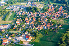 Aerial view of District Altenstadt in Wissembourg in the state Bas-Rhin, France