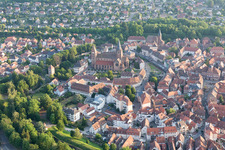 Aerial view of Wissembourg in the state Bas-Rhin, France