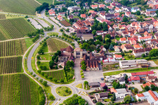 Oblique view of District Schweigen in Schweigen-Rechtenbach in the state Rhineland-Palatinate, Germany