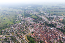 Wissembourg in the state Bas-Rhin, France seen from above