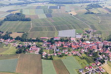 Steinseltz in the state Bas-Rhin, France seen from above