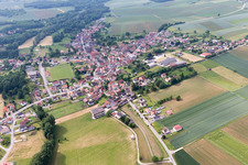 Riedseltz in the state Bas-Rhin, France seen from above